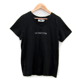 アズールバイマウジー(AZUL by moussy)のアズールバイマウジー Tシャツ カットソー 半袖 Vネック M 黒 ブラック(Tシャツ(半袖/袖なし))