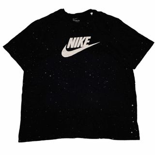 ナイキ(NIKE)のNIKE ナイキ 半袖Tシャツ 総柄 星柄 ブラック ロゴT 夏物古着b98①(Tシャツ/カットソー(半袖/袖なし))