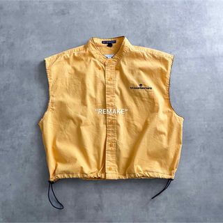 "remake" yellow crop shirt-vest. 短丈(ベスト)