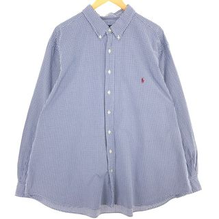 ラルフローレン(Ralph Lauren)の古着 ビッグサイズ ラルフローレン Ralph Lauren RALPH LAUREN ギンガムチェック 長袖 ボタンダウンチェックシャツ メンズXXXL /eaa454283(シャツ)