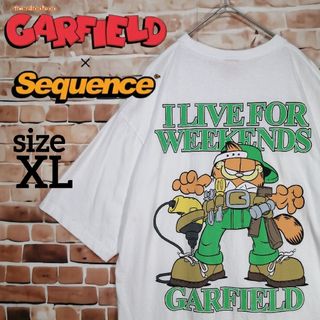 ガーフィールド GARFIELD × Sequence プリントT　 白　 XL(Tシャツ/カットソー(半袖/袖なし))