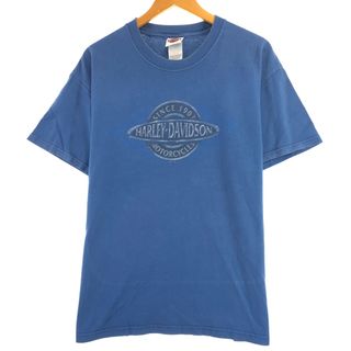 ハーレーダビッドソン(Harley Davidson)の古着 00年代 ハーレーダビッドソン Harley-Davidson HANES モーターサイクル バイクTシャツ USA製 メンズL /eaa437295(Tシャツ/カットソー(半袖/袖なし))