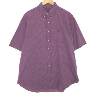 ラルフローレン(Ralph Lauren)の古着 ラルフローレン Ralph Lauren BLAKE 半袖 ボタンダウン チェックシャツ メンズXL /eaa454259(シャツ)