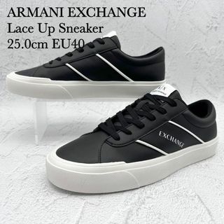 アルマーニエクスチェンジ(ARMANI EXCHANGE)の【未使用】AIXアルマーニ エクスチェンジ スニーカー ブラック マット ロゴ(スニーカー)