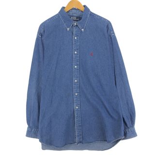 ラルフローレン(Ralph Lauren)の古着 ラルフローレン Ralph Lauren POLO by Ralph Lauren BLAIRE 長袖 ボタンダウンデニムシャツ メンズXXL /eaa453851(シャツ)