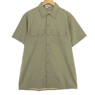 ディッキーズ(Dickies)の古着 90年代 ディッキーズ Dickies 半袖 ワークシャツ USA製 メンズL ヴィンテージ /eaa454692(シャツ)