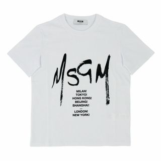 エムエスジイエム(MSGM)のMSGM Tシャツ グラフィテロゴ 半袖 ホワイト Sサイズ レディース タグ(Tシャツ(半袖/袖なし))