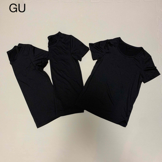ジーユー(GU)のGU キッズ 肌着 クルーネック半袖Tシャツ 140×2 130 3枚セット(Tシャツ/カットソー)