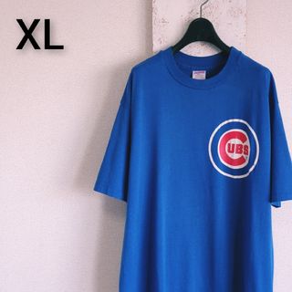 ローリングス(Rawlings)の90s USA製　Rawlings Tシャツ　ブルー　MLB カブス　XL(Tシャツ/カットソー(半袖/袖なし))