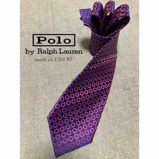 ラルフローレン(Ralph Lauren)の【新品】Ralph Lauren／サークル柄／サテン／USA製／ピンク／パープル(ネクタイ)