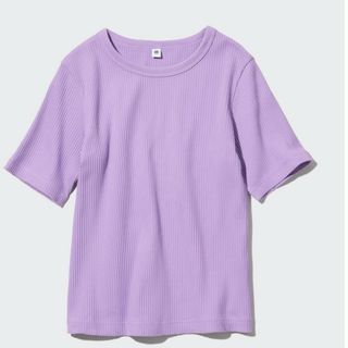 ユニクロ(UNIQLO)の【美品】ユニクロ　リブクルーネックTシャツ(Tシャツ/カットソー)