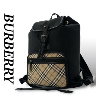 バーバリーブラックレーベル(BURBERRY BLACK LABEL)のバーバリーブラックレーベル　リュック　ノバチェック　巾着　ロゴプレート　ナイロン(バッグパック/リュック)