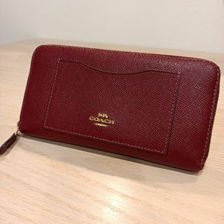 コーチ(COACH)のCOACH　コーチ　長財布　ラウンドファスナー　ワインレッド(財布)