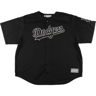 古着 ビッグサイズ Majestic MLB LOS ANGELES DODGERS ロサンゼルスドジャース メッシュ レプリカ ゲームシャツ ベースボールシャツ USA製 メンズXXXXL /eaa454322(シャツ)