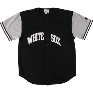 古着 スターター Starter MLB CHICAGO WHITE SOX シカゴホワイトソックス メッシュ レプリカ ゲームシャツ ベースボールシャツ メンズL /eaa454353(シャツ)