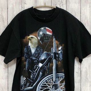 半袖Ｔシャツ　アメリカンバイク　アニマルロゴ　オーバーサイズＬ　メンズ　古着(Tシャツ/カットソー(半袖/袖なし))