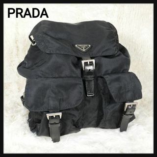 プラダ(PRADA)の【美品】 PRADA リュック バックパック 三角ロゴ ナイロン レザー(リュック/バックパック)