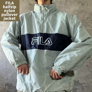 フィラ(FILA)の90s古着 FILA フィラ ナイロンプルオーバージャケット ハーフジップ 刺繍(ナイロンジャケット)