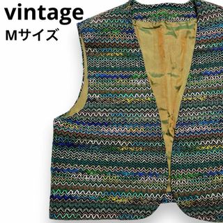 ヴィンテージ(VINTAGE)のvintage スウェーデン 刺繍 ベスト ジレ 古着 古着女子 マルチカラー(ベスト/ジレ)