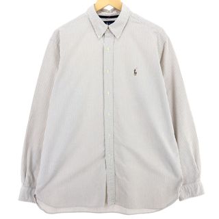 ラルフローレン(Ralph Lauren)の古着 ラルフローレン Ralph Lauren CLASSIC FIT クラシックフィット 長袖 ボタンダウンストライプシャツ メンズXL /eaa454437(シャツ)