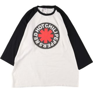 アンビル(Anvil)の古着 アンビル Anvil RED HOT CHILI PEPPERS レッドホットチリペッパーズ 七分袖 ラグラン バンドTシャツ バンT メンズXL  /eaa448082(Tシャツ/カットソー(半袖/袖なし))