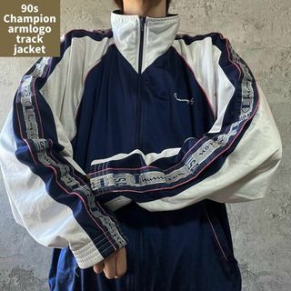 チャンピオン(Champion)の90s古着 Champion USA製 トラックジャケット テープロゴ ラグラン(ジャージ)