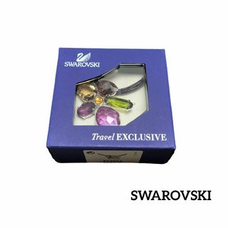 スワロフスキー(SWAROVSKI)の【美品】SWAROVSKI ネックレス 4連 レザー マルチカラー 免税店限定(ネックレス)