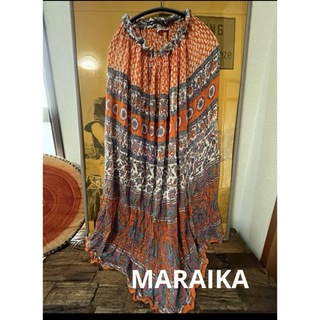 美品！MARAIKA マライカ　アジアン　インド製　ロングスカート(ロングスカート)