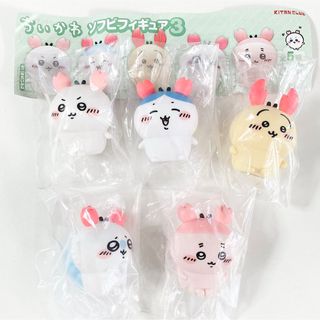 ちいかわ ハチワレ うさぎ モモンガ 古本屋◆ソフビフィギュア3◆5個◆新品(キャラクターグッズ)