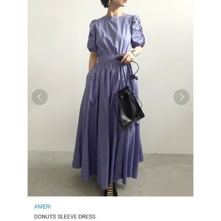 アメリヴィンテージ(Ameri VINTAGE)のAMERI　DONUTS SLEEVE DRESS　Mサイズ　弘中綾香さん着用(ロングワンピース/マキシワンピース)