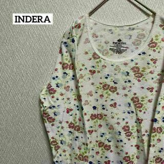 インデラ(INDERA)のINDERA インデラ ロンT 長袖 花柄 総柄 かわいい おしゃれ L(Tシャツ(長袖/七分))