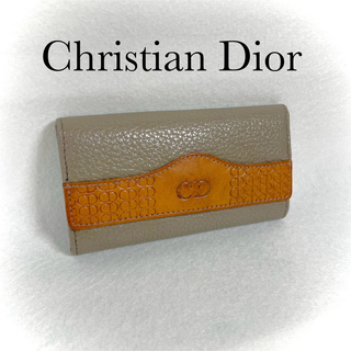 クリスチャンディオール(Christian Dior)の【美品】Christian Dior ディオールキーケース　レザー　グレー(キーケース)