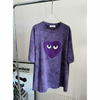 コムデギャルソン(COMME des GARCONS)のコムデギャルソン プレイ ハートロゴ Tシャツ ホワイト Mサイズcs(Tシャツ(半袖/袖なし))