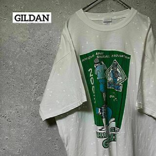 GILDAN ギルダン Tシャツ 半袖 野球 プリント ワンポイント XL(Tシャツ/カットソー(半袖/袖なし))