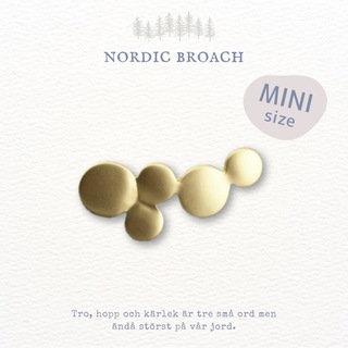 Nordic broach 北欧風 ブローチ 小さな粒 マットゴールドA