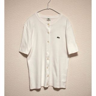 ラコステ(LACOSTE)のラコステ レディース サマーニット 半袖ニット カーディガン コットンニット42(ニット/セーター)