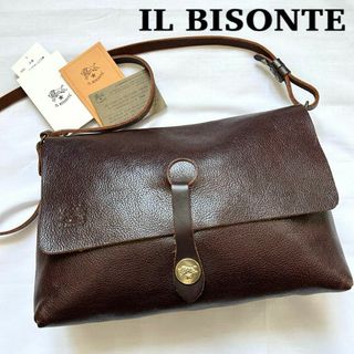 イルビゾンテ(IL BISONTE)の✨美品✨2way イルビゾンテ　ショルダーバッグ　レザー　本革　ブラウン(ショルダーバッグ)