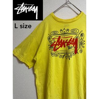 ステューシー(STUSSY)のstussy tシャツ センターロゴ ステューシー 黄色 ビックシルエット(Tシャツ/カットソー(半袖/袖なし))