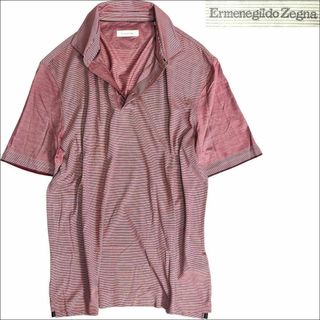 エルメネジルドゼニア(Ermenegildo Zegna)のJ3109 超美品 エルメネジルドゼニア シルクブレンドストレッチポロ 赤 XL(ポロシャツ)