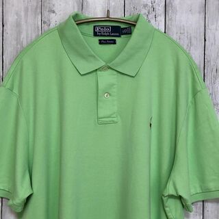 ラルフローレン　柔らかい系生地　サイズＸＬ　緑グリーン　カラーポニー刺繍　古着(ポロシャツ)