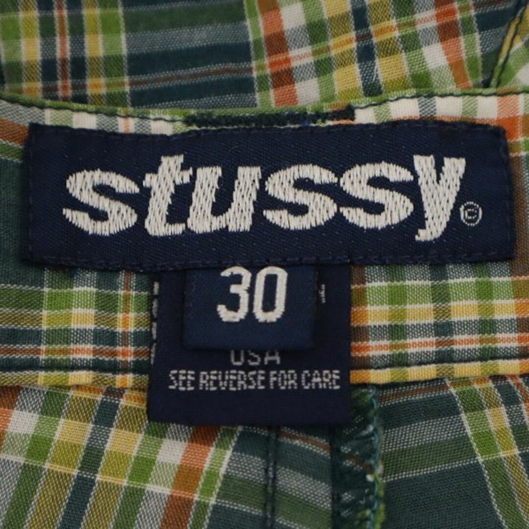 ステューシー 90s USA製 チェック柄 カーゴショートパンツ w30 ステューシー 90s USA製 チェック柄 カーゴショートパンツ w30