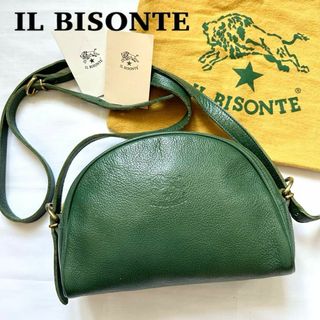 イルビゾンテ(IL BISONTE)の✨極美品✨即完　イルビゾンテ　ショルダーバッグ　レザー　グリーン　ハーフムーン(ショルダーバッグ)