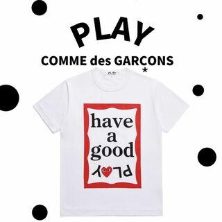 コムデギャルソン(COMME des GARCONS)のコムデギャルソン プレイ 赤いハートロゴ Tシャツ ホワイト MサイズF5(Tシャツ(半袖/袖なし))