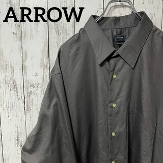 アロー(ARROW)のARROW USA古着 ビックサイズ ノンアイロン 長袖シャツ グレー 2XL(シャツ)