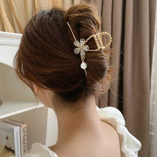 フラワーバンス クリップパール ヘアクリップ ゴールド ヘアアクセサリー レディ(バレッタ/ヘアクリップ)