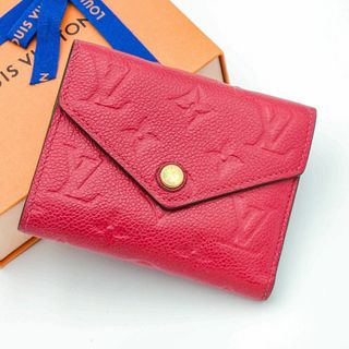 ルイヴィトン(LOUIS VUITTON)の【極美品】ルイヴィトン アンプラント ヴィクトリーヌ 折り財布 赤 レッド(財布)