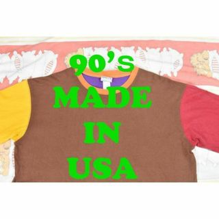 90’ｓ Tシャツ クレイジーパターン 12428c USA製 綿100％ 00(Tシャツ/カットソー(七分/長袖))