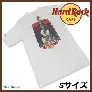 ハードロックカフェ 福岡 半袖Tシャツ S 半袖シャツ Tシャツ ビッグロゴ 白