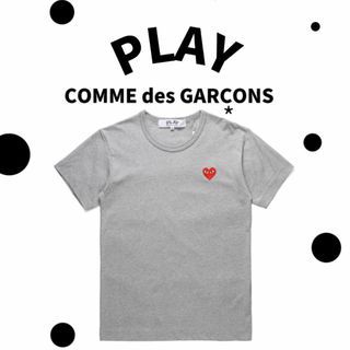 コムデギャルソン(COMME des GARCONS)のコムデギャルソン プレイ Tシャツ Mサイズ ホワイト 赤ハートロゴ9H(Tシャツ(半袖/袖なし))