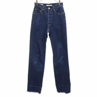 リーバイス(Levi's)のリーバイス カットオフ ボタンフライ ストレートデニムパンツ W24 ネイビー Levi's PREMIUM ジーパン レディース(デニム/ジーンズ)